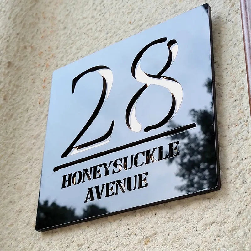 Placa de matrícula personalizada para portas