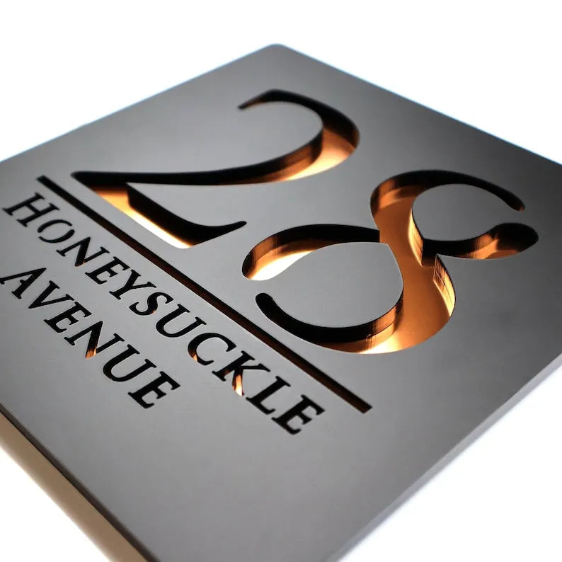 Placa de matrícula personalizada para portas