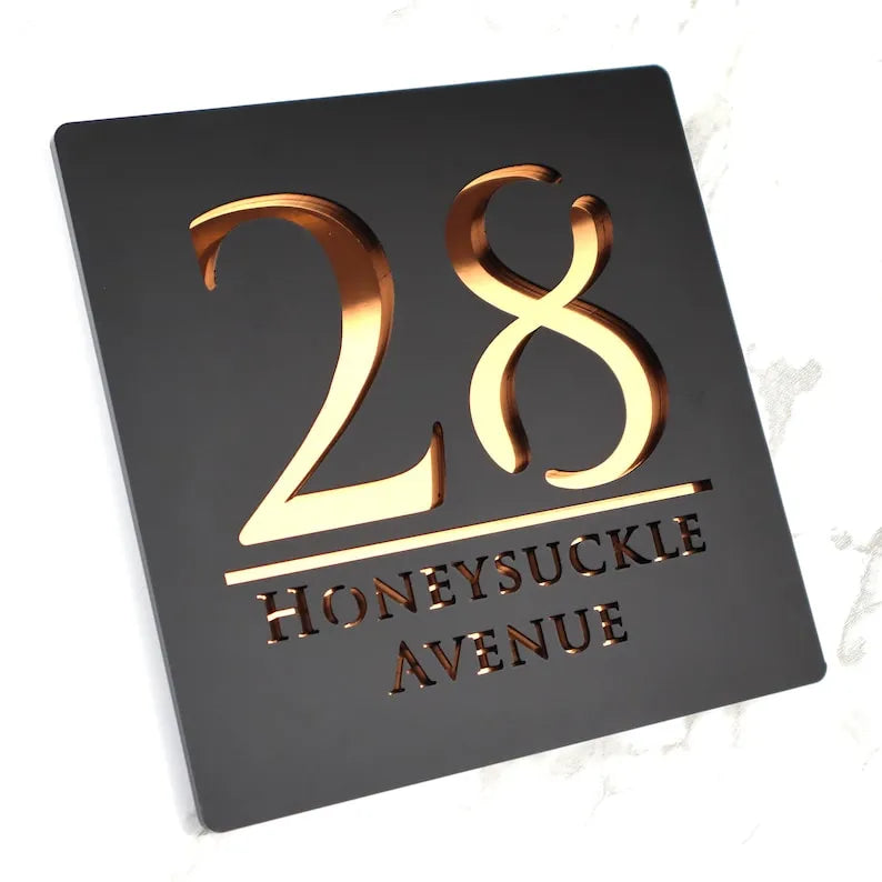 Placa de matrícula personalizada para portas