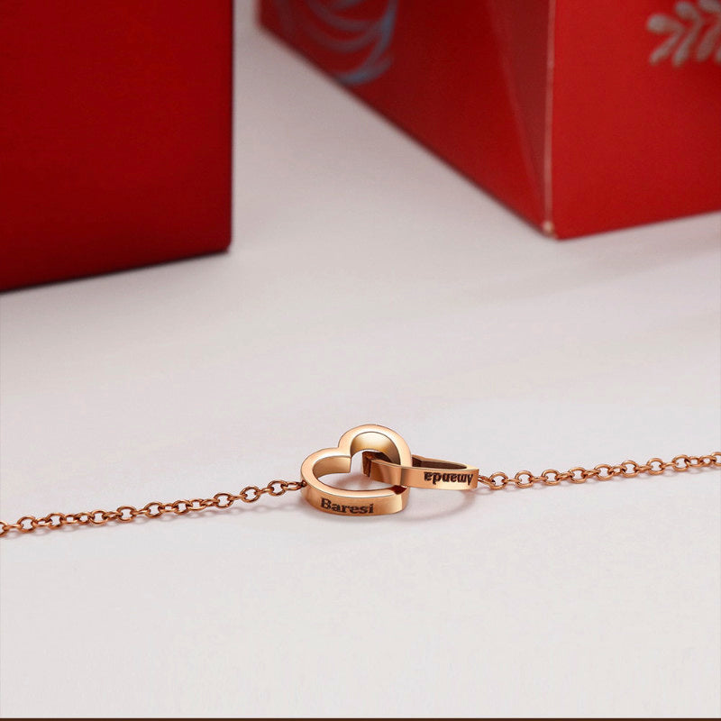 Caixa Colar coração + caixa Rosa - Presente de amor elegante