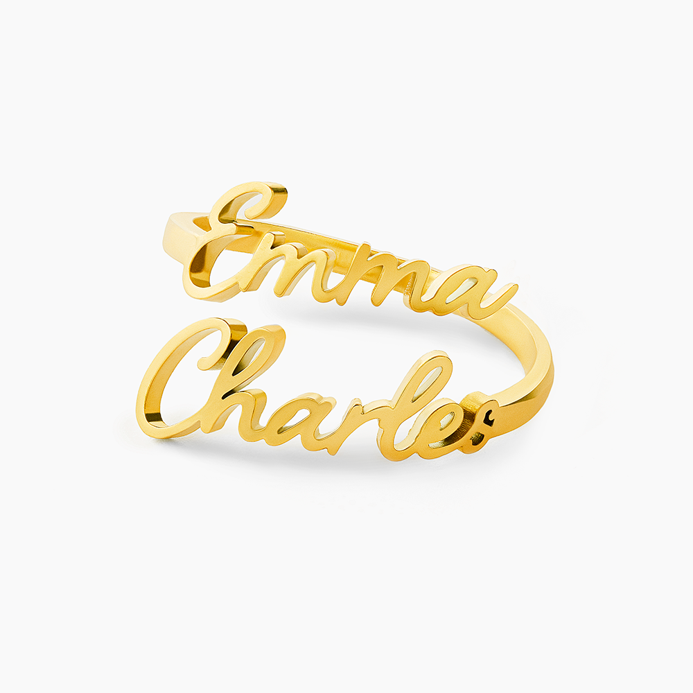 Anel Personalizado com 1 a 4 Nomes Gravados