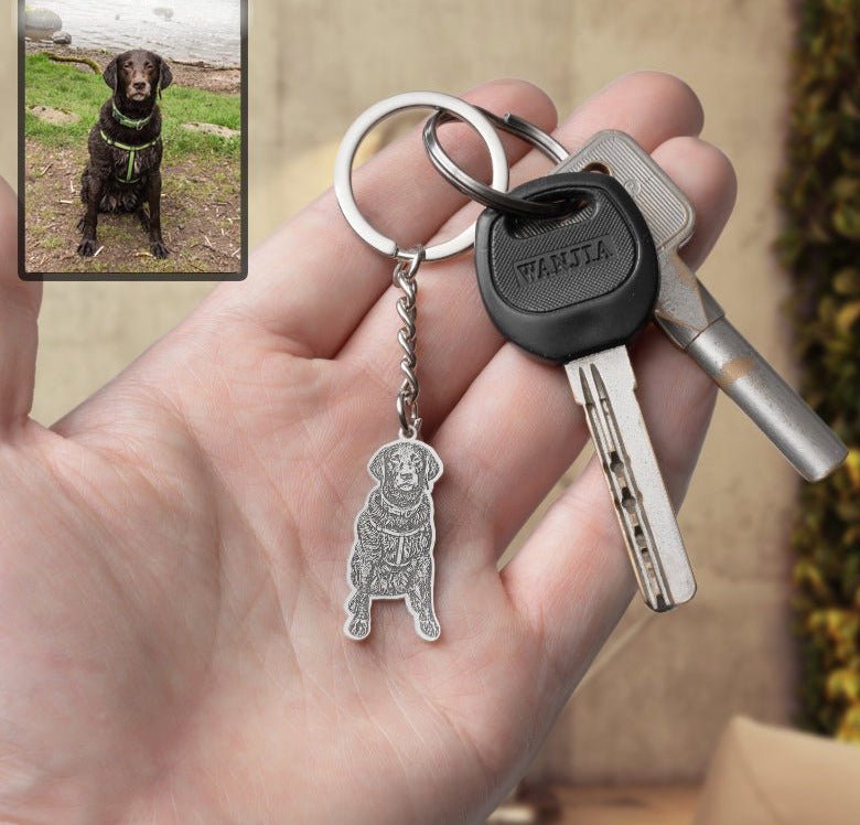 Porta-chaves com silhueta de cão