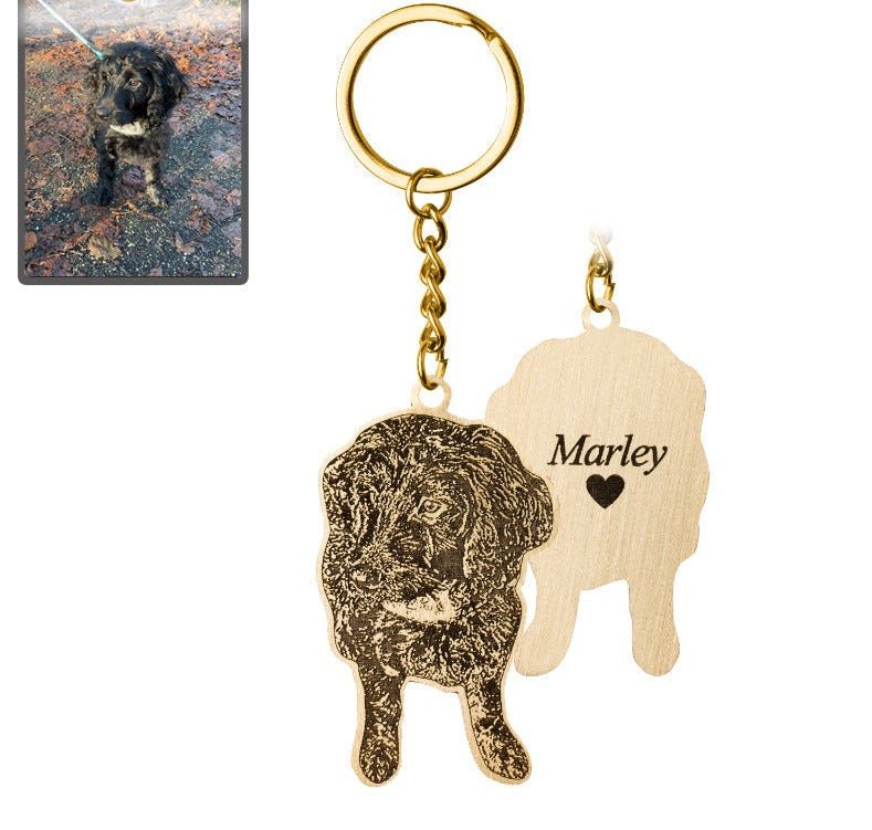 Porta-chaves com silhueta de cão