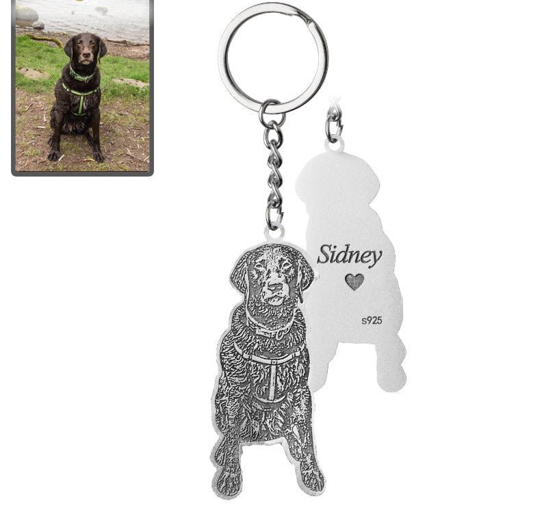 Porta-chaves com silhueta de cão