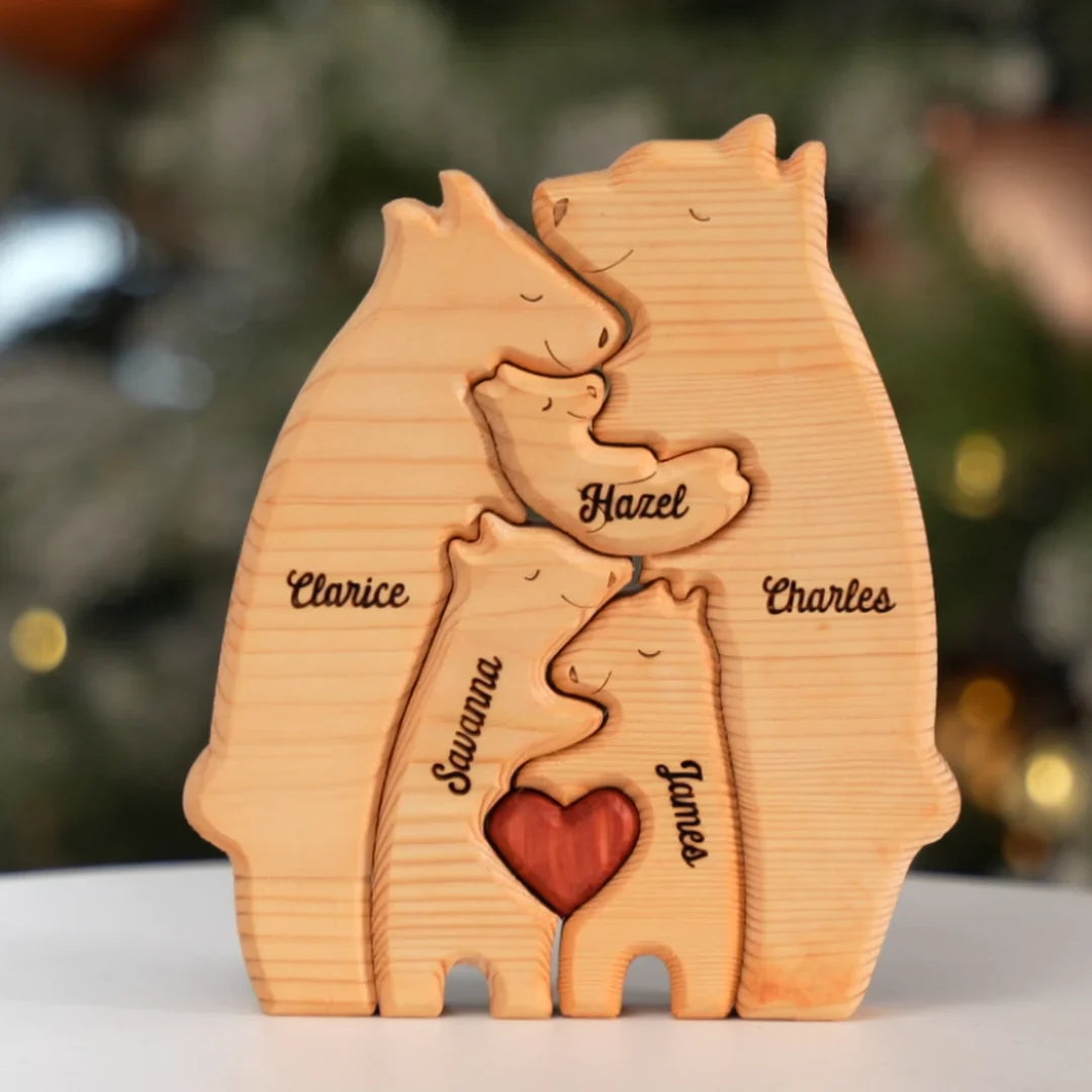 Gepersonaliseerde houten familie puzzel