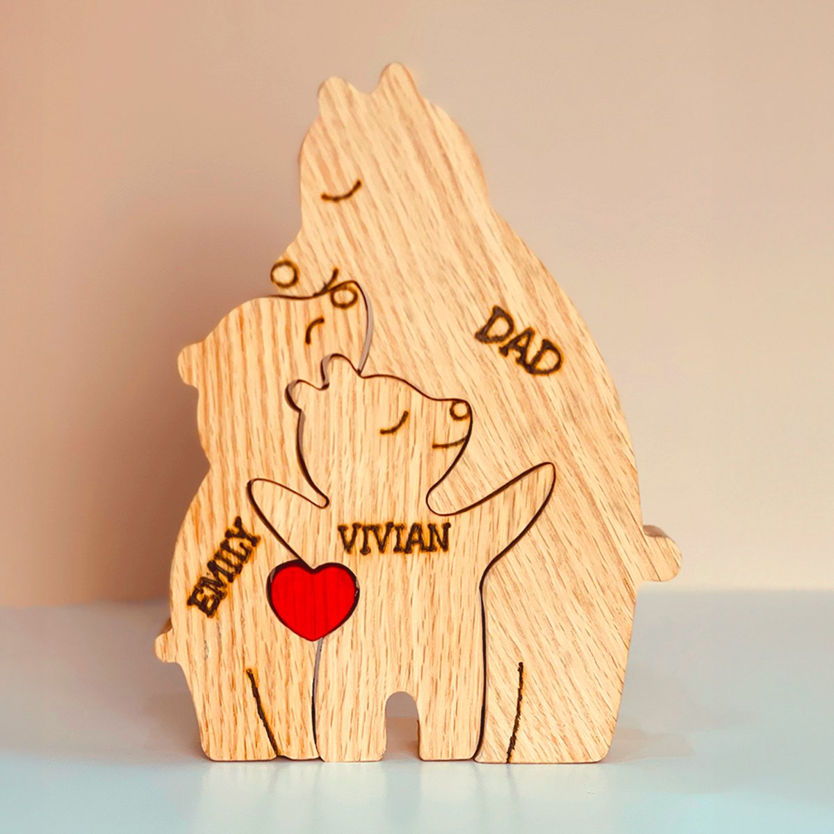 Personligt Träfamiljepussel: Unik och Tidlös Souvenir 